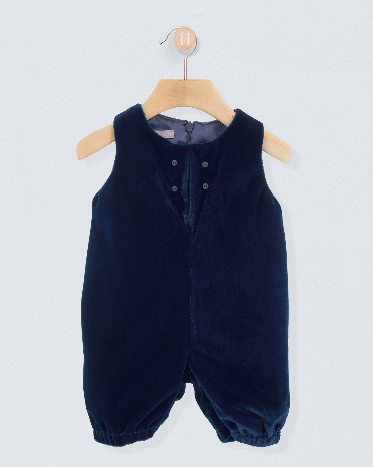 Harry Italian Navy Velvet Romper